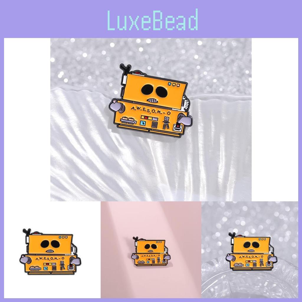 Cartoon Orange Robot Brooch Enamel Pin Stylish Accessory For Bags And Jackets