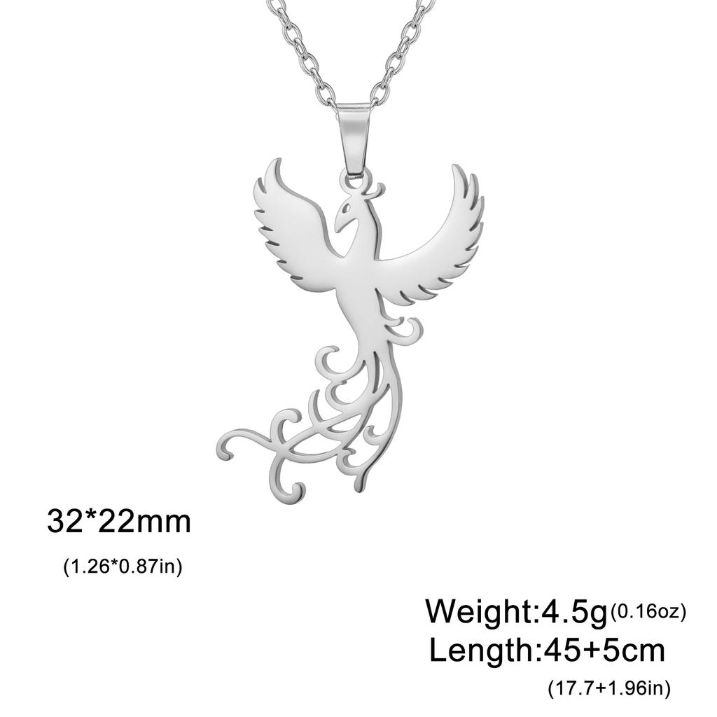 LIKGREAT Stainless Steel Phoenix Bird Firebird Necklace for Women Men Nature Animal Totem Choker Pendants Charm Jewelry Gift New