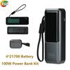DIY High-Power PD 111W Fast Charging Power Bank Kit 1-Cell 11711 Battery Case with Built-In Cable Gray Power Bank Housing