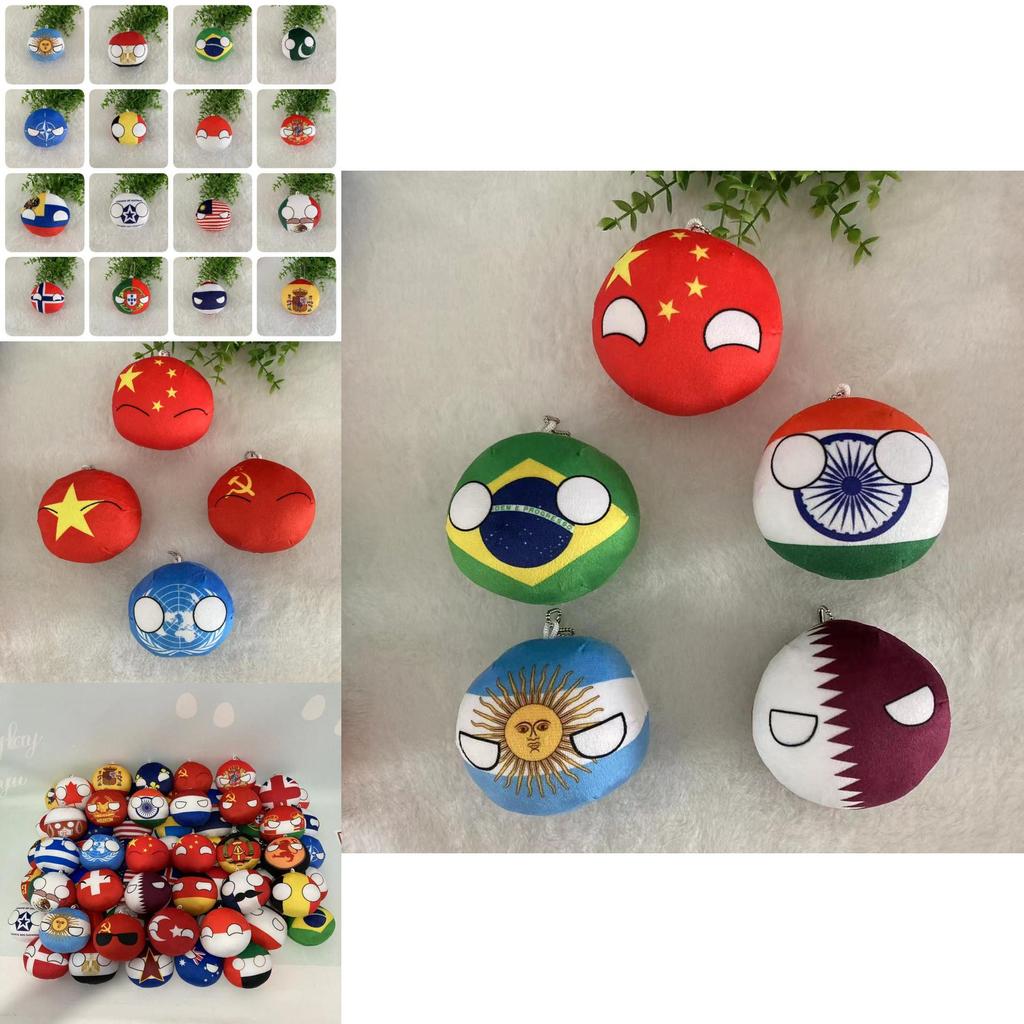 Breloc de pluș moale super pufos cu cristale, cu steagul Argentinei, en-gros 10cm