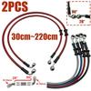 2X 300mm To 2200mm 28°-90° 10mm Motorcycle Hydraulic Reinforced Brake Clutch Oil Hose Line Pipe For ATV Dirt Pit Racing Bike Red