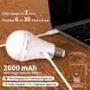 Rechargeable E26 Light Bulb with Remote Control and Three-Color Dimming for Wall and Table Lamps, No Power Source Required.