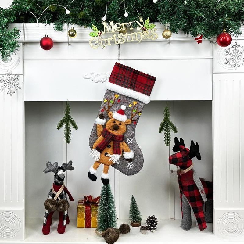 Christmas Socks Gift Bag Christmas Tree Ornaments Snowman Christmas Tree Pendant