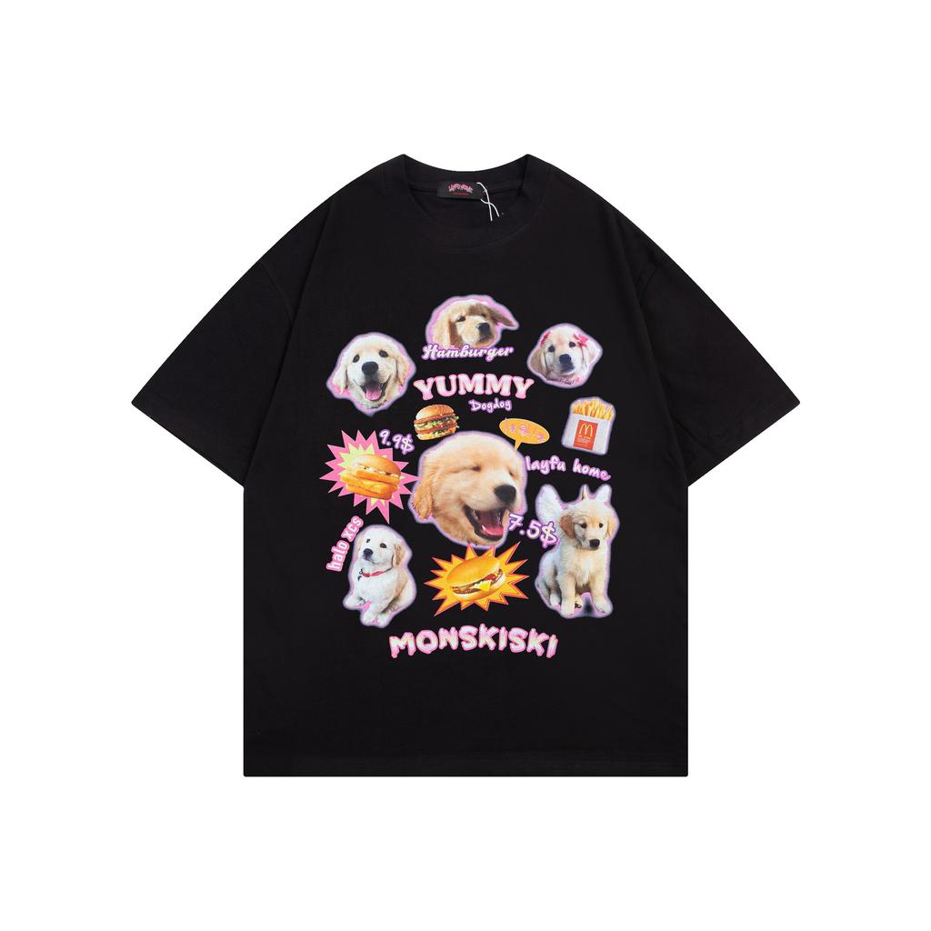 American Trendy Golden Retriever Pet Printed Short-Sleeved T-shirt Summer Women Casual Streetwear Tees Tops Harajuku T Shirt