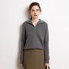Women's Cashmere Bobble Stitch Half-High Collar Zipper Cardigan