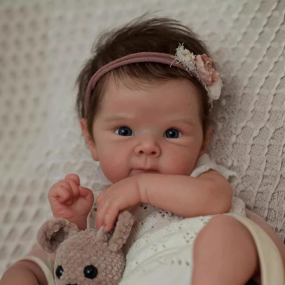 18 Inch Full Body Silicone Reborn Baby Girl Dolls Bettie Real Looking Newborn Doll Finished 3D Painted Skin with Visible Veins Doll Muñeca Bebe Reborn