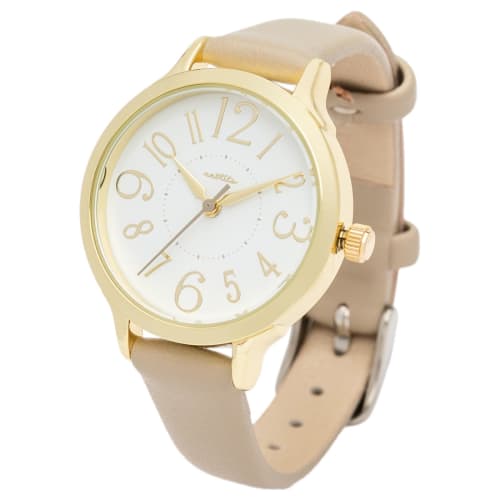 

Fieldwork Women s Analog Watch with Leather Strap, Simple and Easy to Read, Gray, Letre MKL2012-2