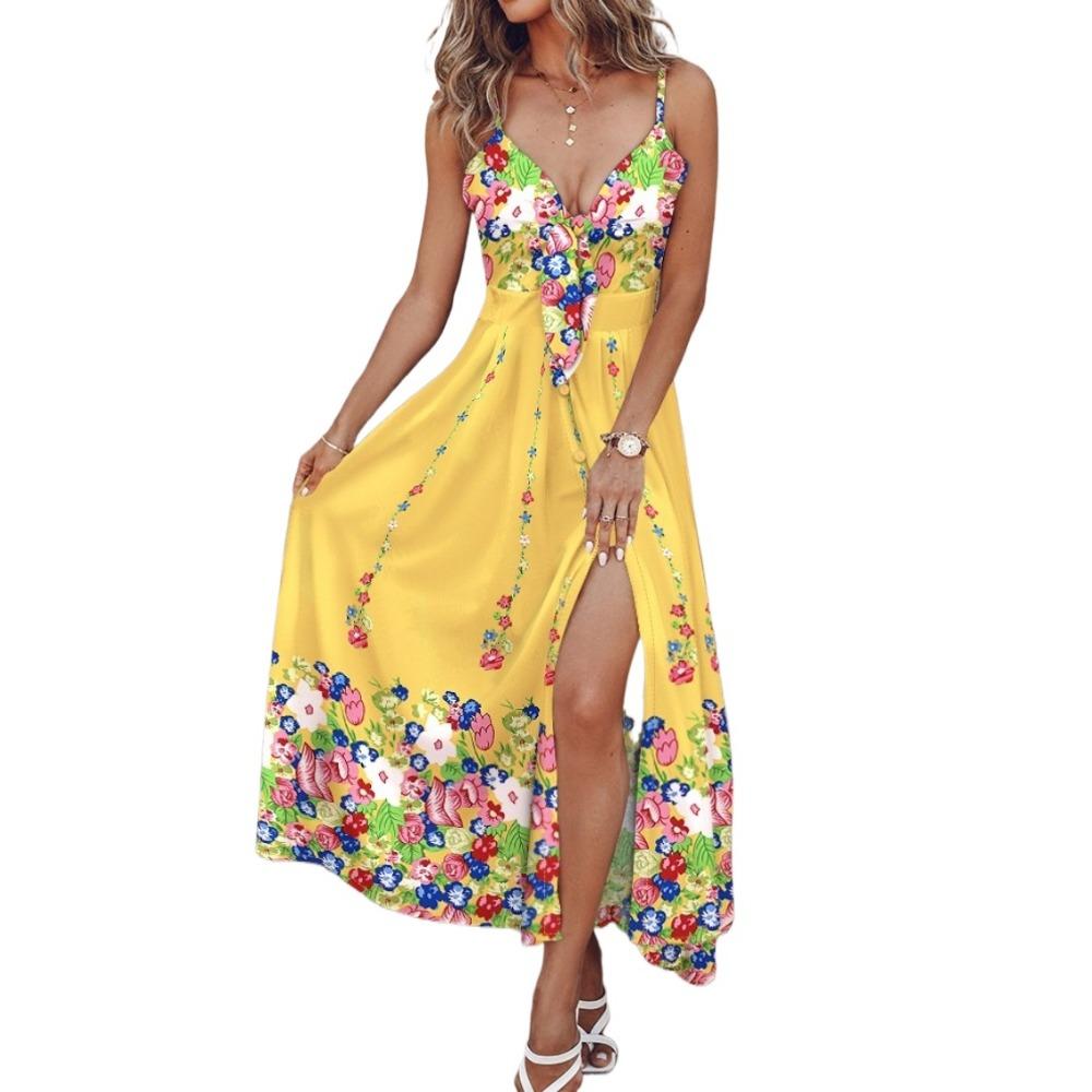 

GMXIA Женские модные летние весенние повседневные платья без рукавов с v-образным вырезом XXL