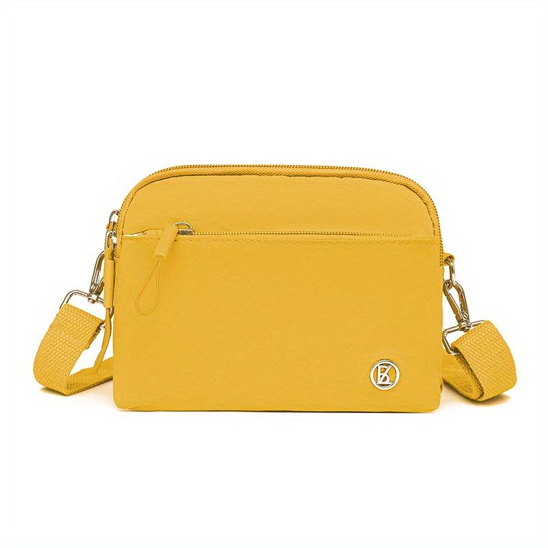 

Ultra-light Nylon Crossbody Bag for Women Adjustable Wide Strap Lightweight Women s Bag Zipper Closure Stylish Messenger Bag жёлтый