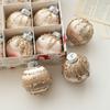 9pcs 6CM/8CM Velvet Christmas Balls Pendant Shatterproof Xmas Tree Ornaments  Party Favors