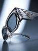Prada PR09ZS Transparent Grey Sunglasses, Modern UV400 Shades with Triangle Logo