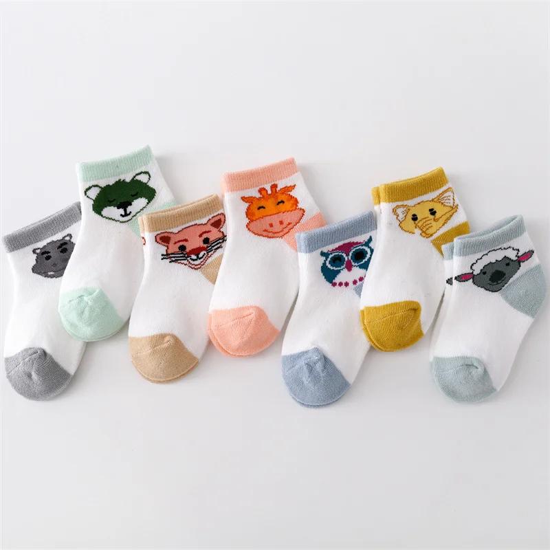 7Pairs/set Thin Mesh Socks For Boys Girls Newborn Baby Cotton Comfortable Socks Spring Summer Cute Cartoon Casual Infant Sock 0-24Months