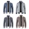 Zipper Closure Men Cardigan with Pocket Polyester Precisely Detail Men Sweater for Dating Wear