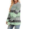 Fashionable Women's Long Sleeved Striped Printed Lightweight Sweater With Loose Round Neck Top
