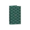 Grenelle Full-Printed Monogram Flap Pocket Wallet Cowhide Leather Passport Holder Unisex Green