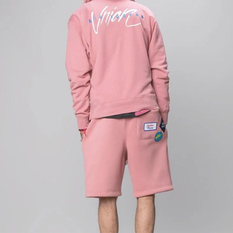 Air Jordan X Union LA Co-Branded Printed Hoodie Men Hoodie Pink CV1349-685