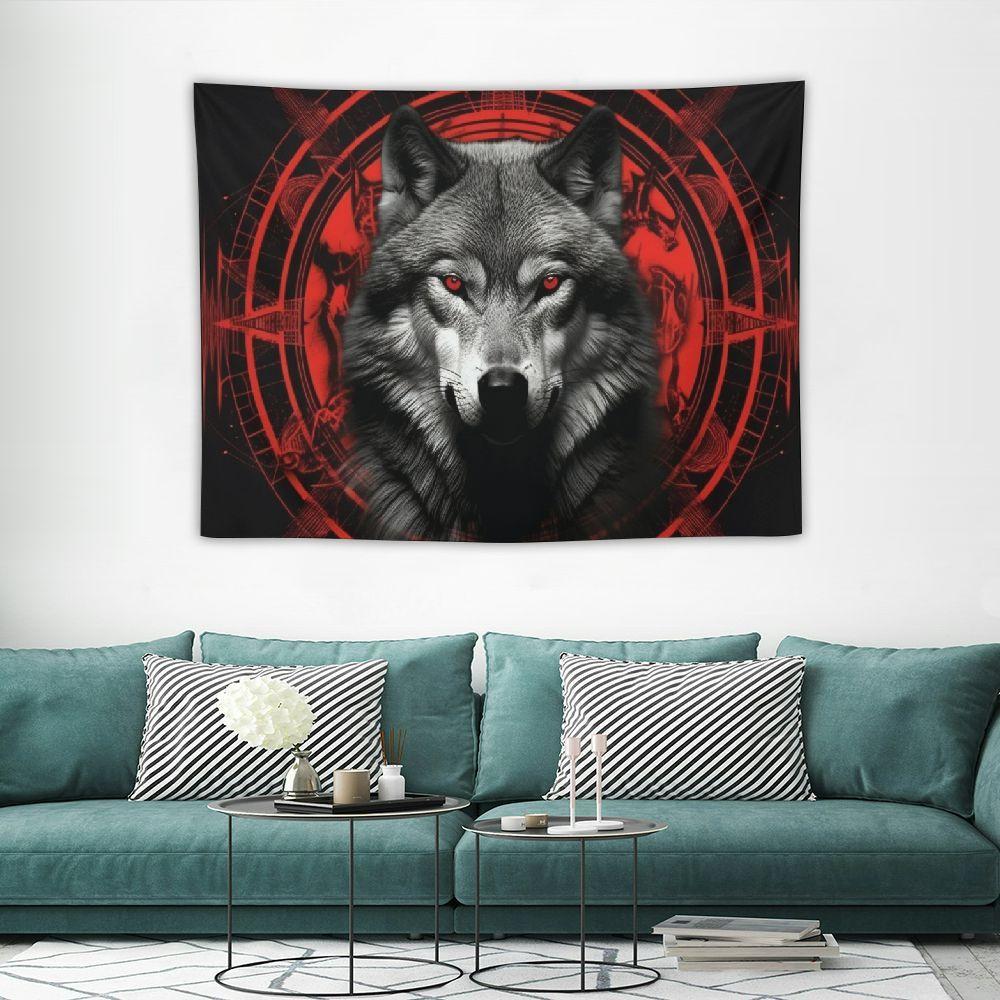 Tapestry jeuxus viking wolf wild wolves 75x100