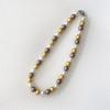 S925 Sterling Silver Ingot Buckle Mixed Color Pearl Necklace