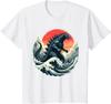 Vintage Japanese Kaiju Monster The Great Wave Off Kanagawa T-Shirt S-6xl