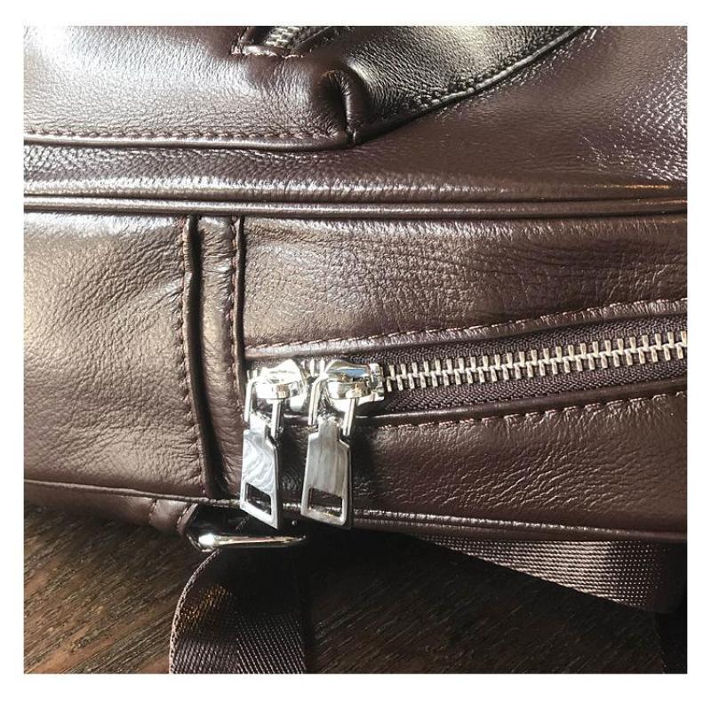 Johnature Versatile Genuine Leather Women Bag Small Backpack Leisure Solid Color Natural Cowhide Travel Backpacks
