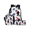 Hot Dog Schimpanse Druck Drei-teiliges Rucksack-Set für Jungen und Mädchen Beste Geschenke 2D Flacher Cartoon Schulranzen für Kinder