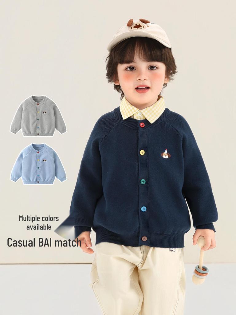 Kaka Panda Children's Knit Cardigan - Boys & Girls Casual Spring/Autumn Top