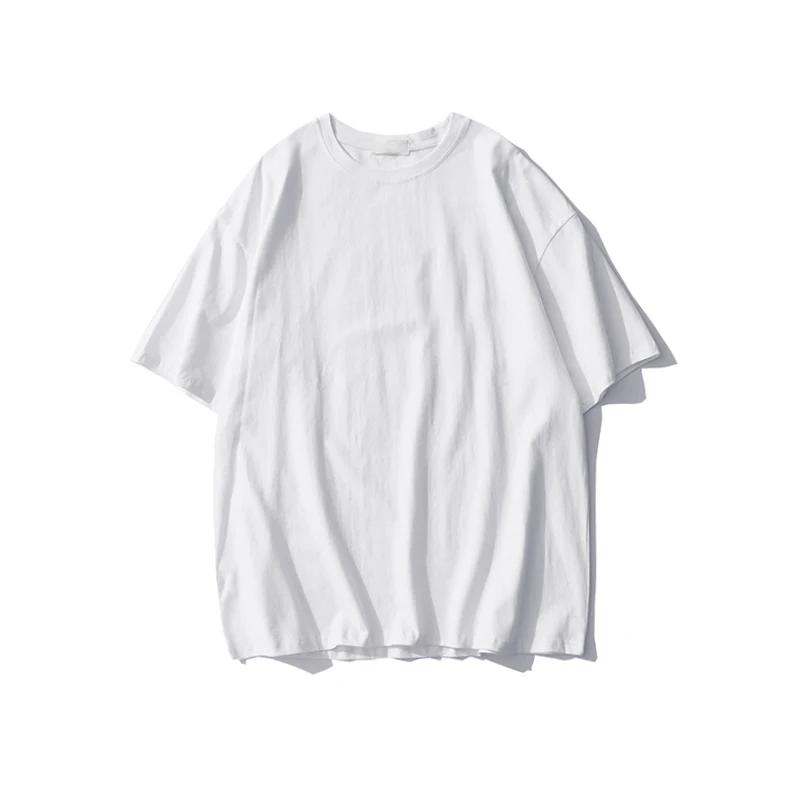 Sommer Einfarbig Reine Baumwolle T-Shirts Damen Harajuku Übergroß Kurzarm Y2k Tops Unisex Koreanische Streetwear Lässig Basic T-Shirt Weiblich Gute Qualität
