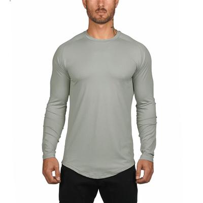 Do The Work  New Brand Autumn Mesh Mens Sporting Fitness Quick-drying Workout Solid O-neck Bodybuilding Long Sleeve T Shirt