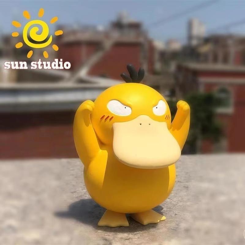 Sun Studio Psyduck Figure Pvc Anime Peripheral Cute Handmade Model Desktop Car Decoration Ornament Collectible Toy Gift