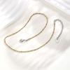 18K Gold Plated Two Tone Oval Beaded Chain Necklace for Women, Stainless Steel Clavicle Choker Necklace, Fashion Jewelry Gift