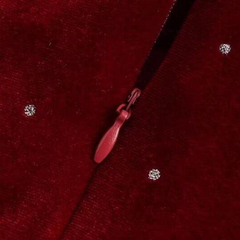 Kaslead New Arrival Women's Clothing Fashion Style Fashion Highlight Velvet Ruched Split Suspender Skirt