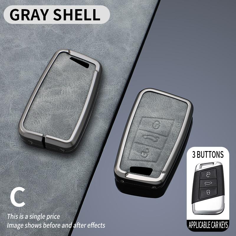 Metall + Leder Auto Schlüsselhülle Abdeckung Schale Für Vw Volkswagen Magotan Passat B8 Für Skoda Superb Kodiaq A7 Tiguan Mk2 Cc
