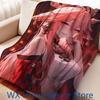 Genshin Impact Cartoon Print Thermal Flannel Throw Blanket Foldable for Dorms Perfect As Floor Mat or Bedside Blanket for Studen