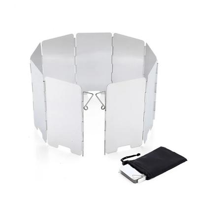 Fornello a gas portatile in alluminio pieghevole a 9 piastre, parabrezza, campeggio, cucina, barbecue, fornello, paravento, pentole da picnic per esterni, paravento