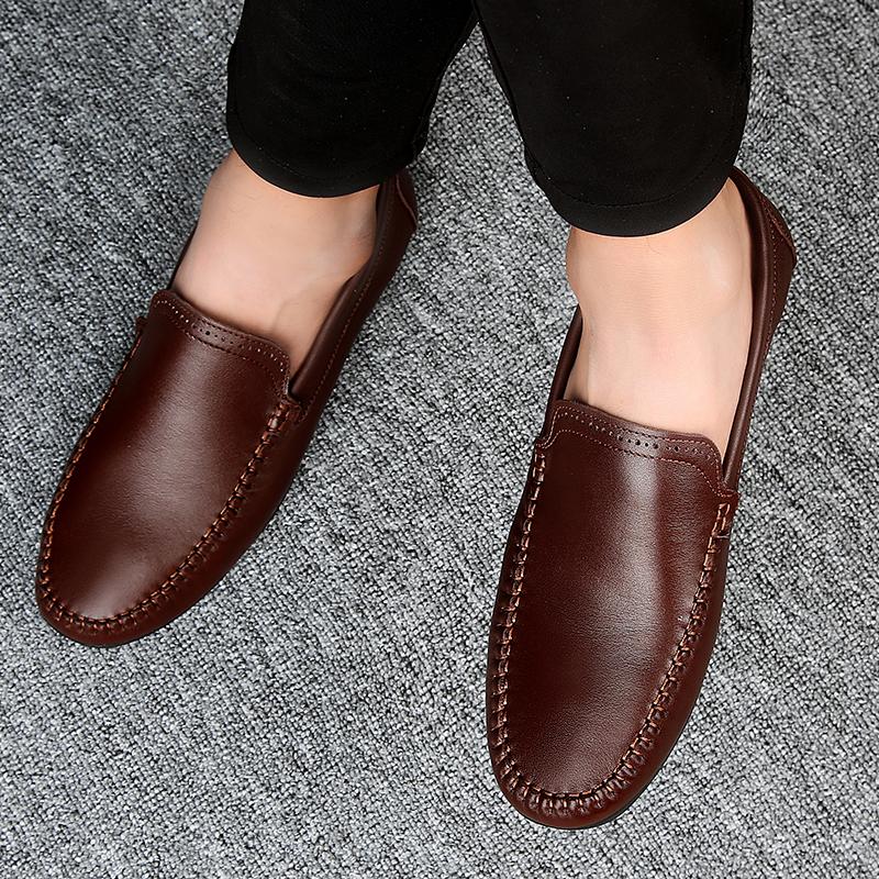 Luxury Brand Mens Casual Shoes Genuine Leather Men Business Flat Top Quality Male Oxford Shoes Handmade Breathable Walking Shoes