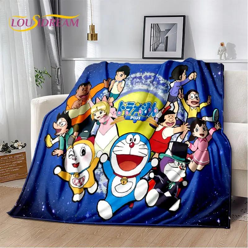 Coperta morbida in peluche cartone animato anime Doraemon, coperta in flanella per soggiorno camera da letto letto divano picnic, copertura calda per bambini