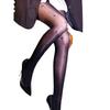 Black Silk  ShinyJKLetter Love Polka Dot Power Wear Snagging Resistant Pantyhose Shiny Crotchless Silk Stockings Women
