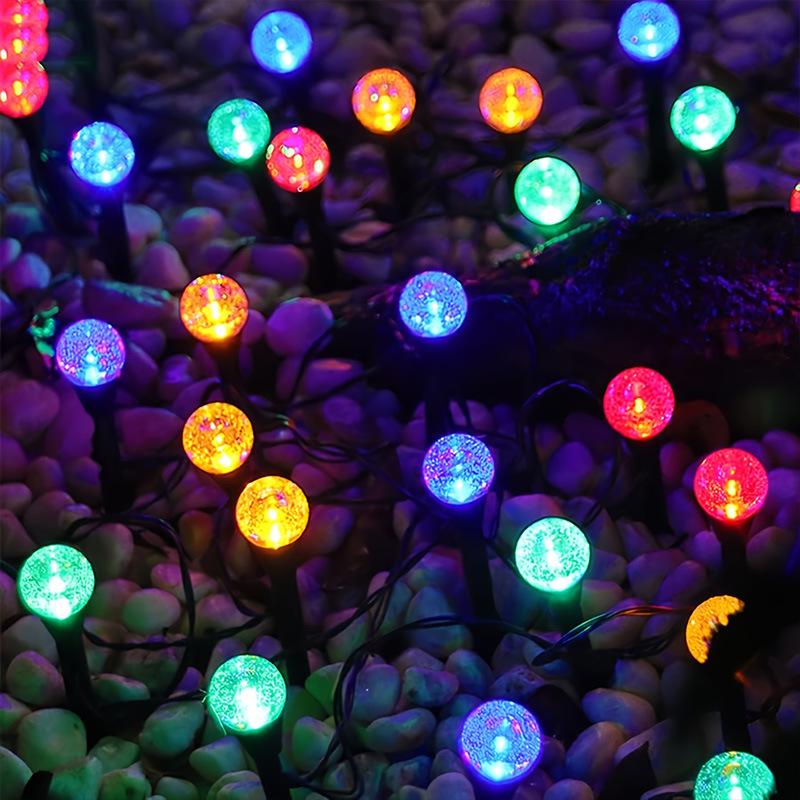 Outdoor Waterproof LED Solar Bubble Ball String Lights for Garden and Courtyard Décor