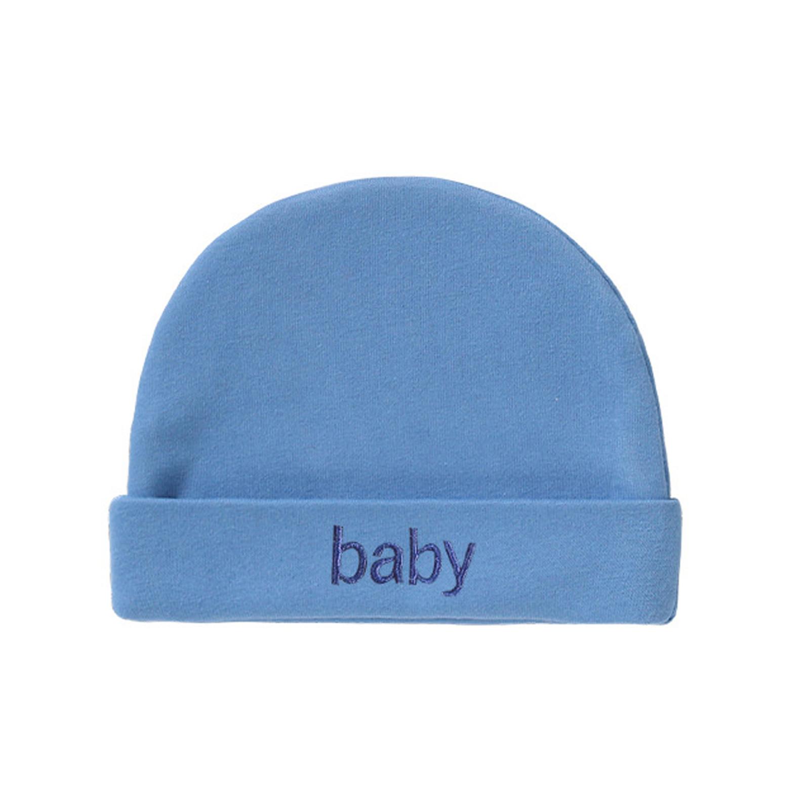 

Зимняя шапка для малышей, теплая детская шапка с вышивкой для мальчиков, шапка для девочек One Size синий