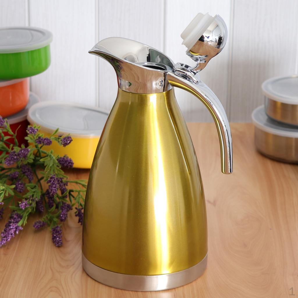 1.5 L Stainless Steel Lid Coffee Kettle Teapot Carafe