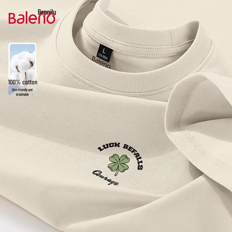 Baleno Men s Pure Cotton Loose Fit Crew Neck T-Shirt L
