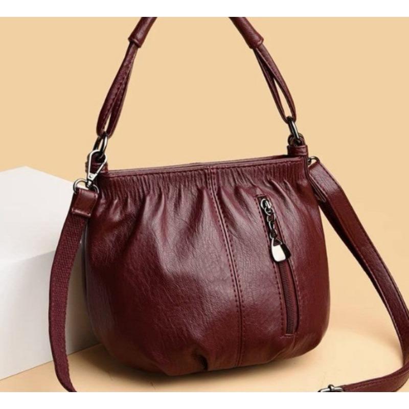Handbag New large-capacity messenger shoulder bag 21*13*16cm красный