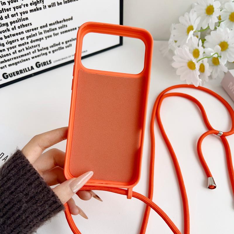 Crossbody Lanyard Flüssigsilikon Handyhülle Für iPhone 17 Pro Max 15 14 13 16 Pro Max Seil Schulter Candy Farbe Weiche Rückseite