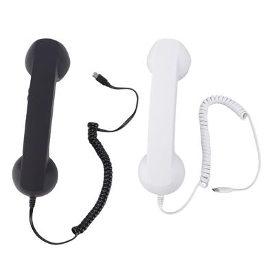 Retro-Telefonhörer mit Lautstärkeregelung Ergonomischer Typ-C-Kabel-Telefonhörer-Empfänger für Mobiltelefon Videoanruf Konferenz