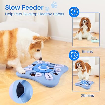 Interactive Dog Puzzle Toys Squeaky Enrichment Mentally Stimulation Toys for Training Dog Treat Chew Toy for Puppy&Cats