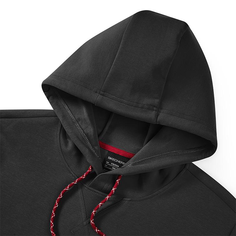 Skechers Cny Series Logo Print Hooded Long Sleeve Sweatshirt Men Sweatshirt Black L123M003-0018