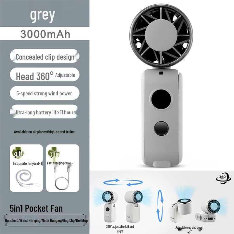 LALO High-Speed Portable Handheld Mini Fan with Waist/Neck Clip