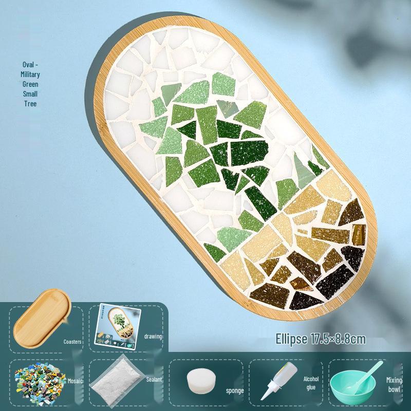 DIY Large Mosaic Coaster Kit: Creative Glass Sticker Pack for Adults & Kids