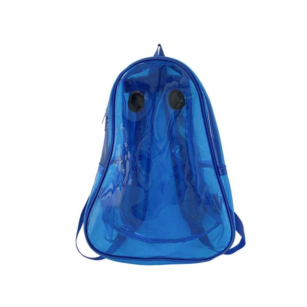 

Dots Students Transparent PVC School Bag Candy Color Teenagers Ghost Shoulder Bag Men/Women синий