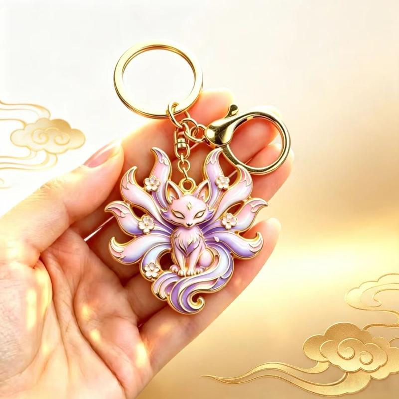 Enamel Luxury Keychain High-End Metal Pendant Bag Charm Blessing Charm